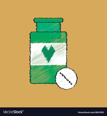 Flat shading style icon bank with pills vector image