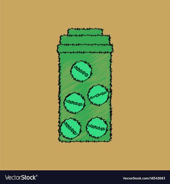 Flat shading style icon bank with pills vector image