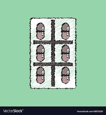 Flat shading style icon bank with pills vector image