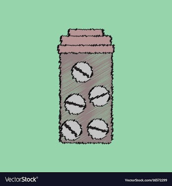 Flat shading style icon bank with pills vector image