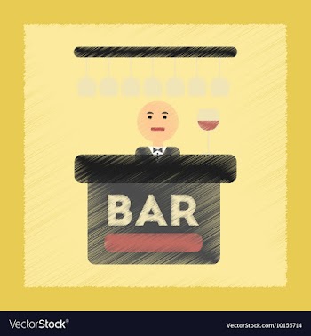 Flat shading style icon bar bartender vector image