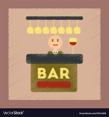 Flat shading style icon bar bartender vector image