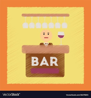Flat shading style icon bar bartender vector image