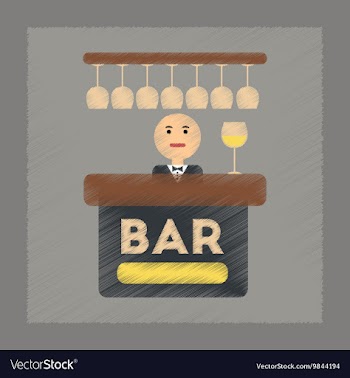 Flat shading style icon bar bartender vector image