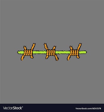 Flat shading style icon barbed wire vector image
