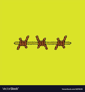 Flat shading style icon barbed wire vector image