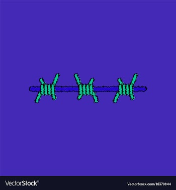 Flat shading style icon barbed wire vector image