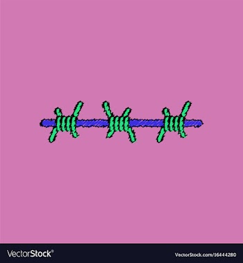 Flat shading style icon barbed wire vector image