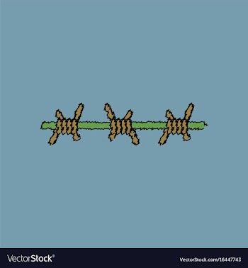 Flat shading style icon barbed wire vector image