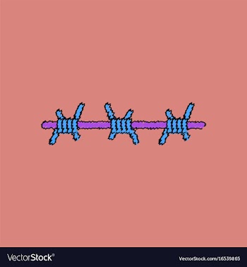 Flat shading style icon barbed wire vector image