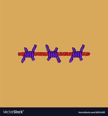 Flat shading style icon barbed wire vector image