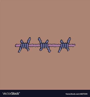 Flat shading style icon barbed wire vector image