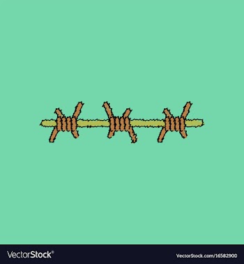 Flat shading style icon barbed wire vector image