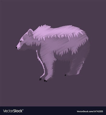 Flat shading style icon bear vector image