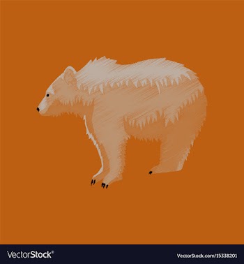 Flat shading style icon bear vector image