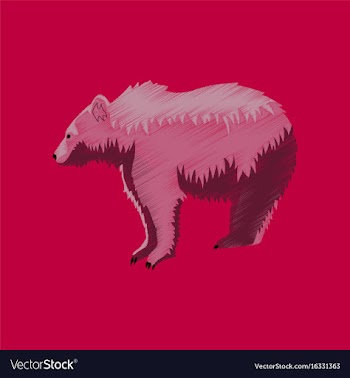 Flat shading style icon bear vector image
