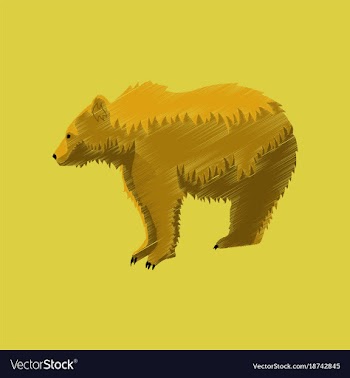 Flat shading style icon bear vector image