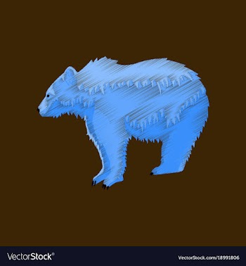 Flat shading style icon bear vector image
