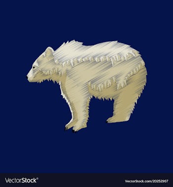 Flat shading style icon bear vector image