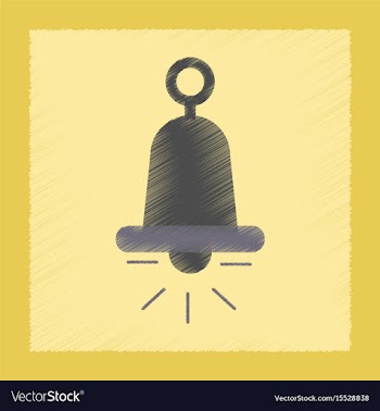 Flat shading style icon bell ringer vector image