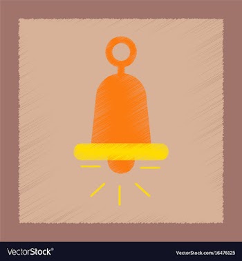 Flat shading style icon bell ringer vector image