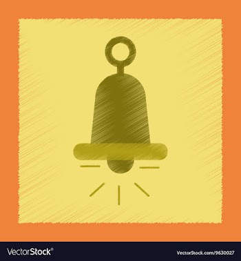 Flat shading style icon bell ringer vector image