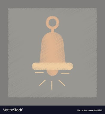 Flat shading style icon bell ringer vector image