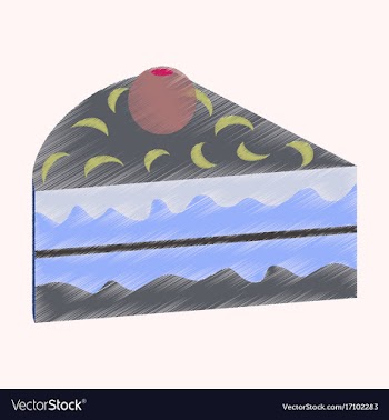 Flat shading style icon berry cake vector image