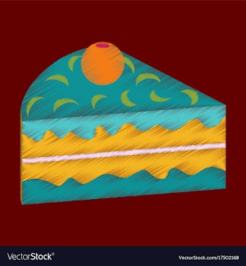 Flat shading style icon berry cake vector image