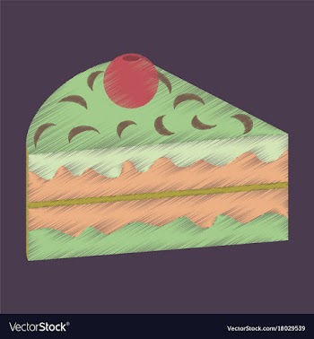 Flat shading style icon berry cake vector image