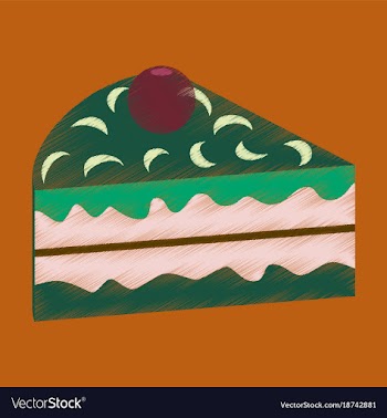 Flat shading style icon berry cake vector image