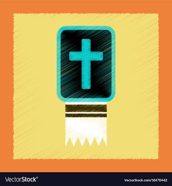 Flat shading style icon bible book vector image