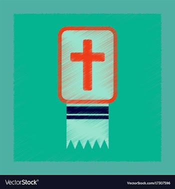 Flat shading style icon bible book vector image