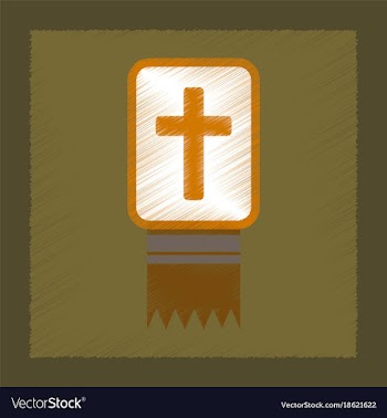 Flat shading style icon bible book vector image
