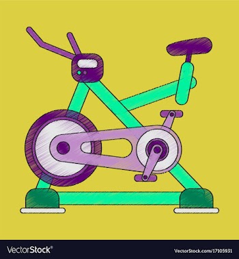 Flat shading style icon bicycle exercise vector image