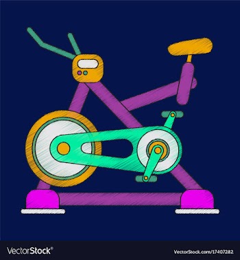 Flat shading style icon bicycle exercise vector image