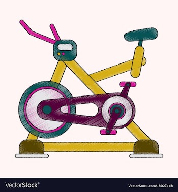 Flat shading style icon bicycle exercise vector image
