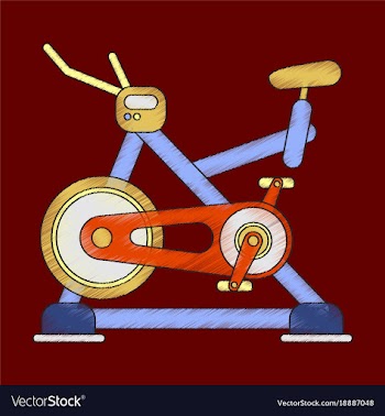 Flat shading style icon bicycle exercise vector image
