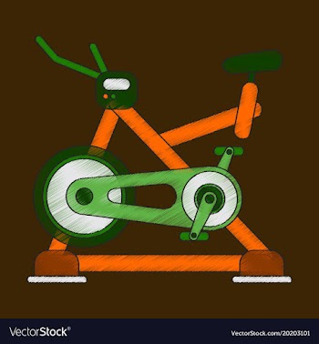 Flat shading style icon bicycle exercise vector image