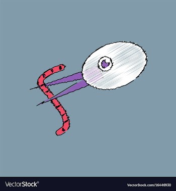Flat shading style icon bird and worm vector image