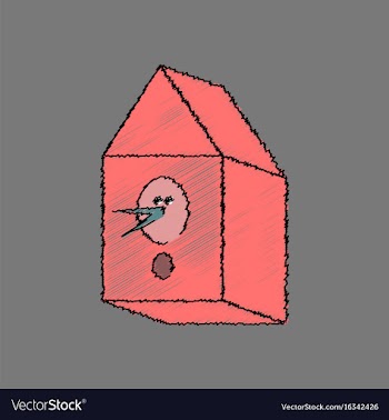 Flat shading style icon bird house vector image