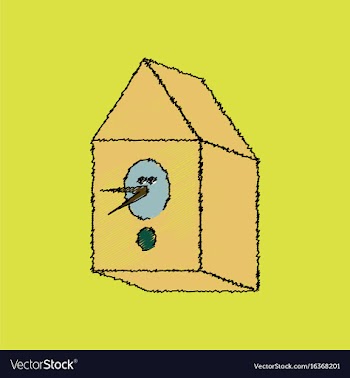 Flat shading style icon bird house vector image