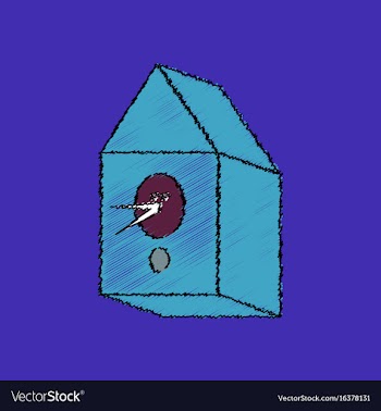Flat shading style icon bird house vector image