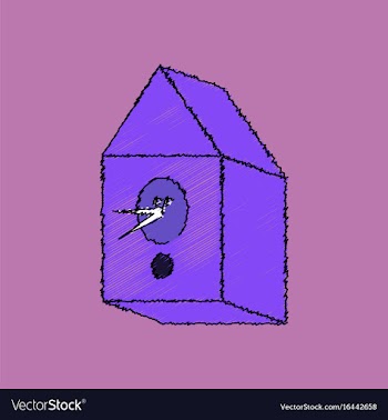 Flat shading style icon bird house vector image