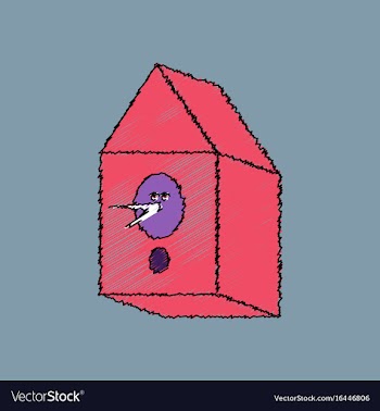 Flat shading style icon bird house vector image