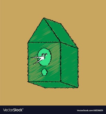 Flat shading style icon bird house vector image