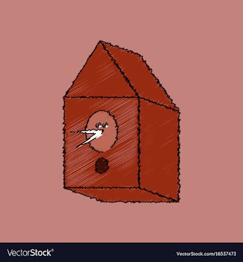 Flat shading style icon bird house vector image