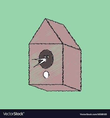 Flat shading style icon bird house vector image