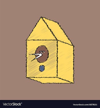 Flat shading style icon bird house vector image
