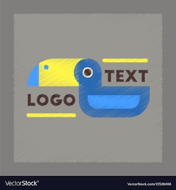 Flat shading style icon bird logo vector image